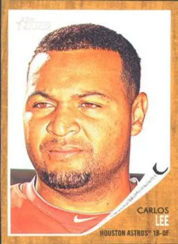 Carlos Lee baseball card from 2011 Topps Heritage with original gloss and Astros team