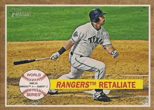 2011 Topps Heritage Baseball Card Rangers Retaliate original gloss ID 7481