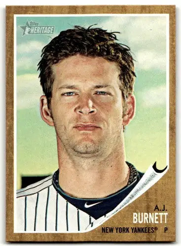 2011 Topps Heritage #243 A.J. Burnett NM Near Mint Yankees - Baseball Card Single