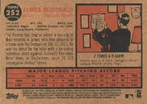 2011 Topps Heritage #252 James Mc Donald NMMT Pirates ID:7482 - Baseball Card Single