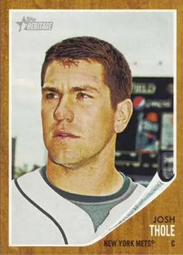 Original gloss Josh Thole NMMT baseball card from 2011 Topps Heritage collection