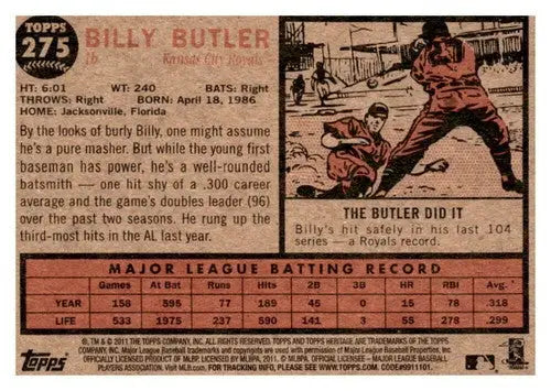 Baseball card back with original gloss from Topps Heritage featuring Simply Sandoval