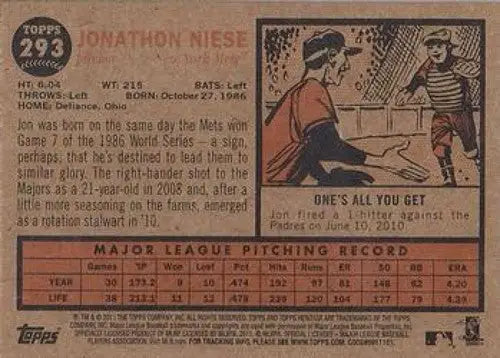 2011 Topps Heritage #293 Jon Niese NMMT Mets ID:7494 - Baseball Card Single