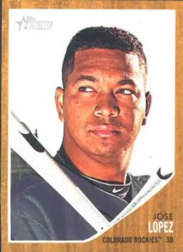 Original gloss baseball card featuring Jose Lopez NMMT from 2011 Topps Heritage