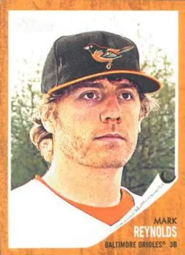 Original gloss Mark Reynolds NMMT baseball card from 2011 Topps Heritage Orioles