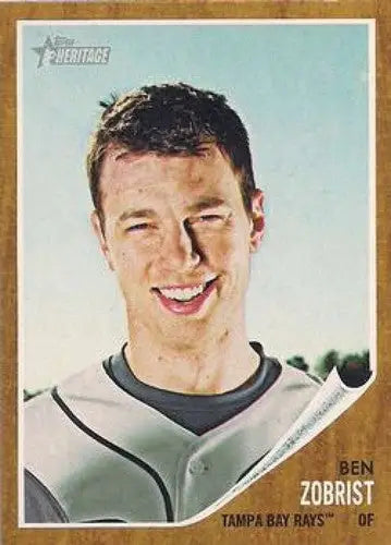 Ben Zobrist baseball card from Topps Heritage with original gloss and NMMT quality