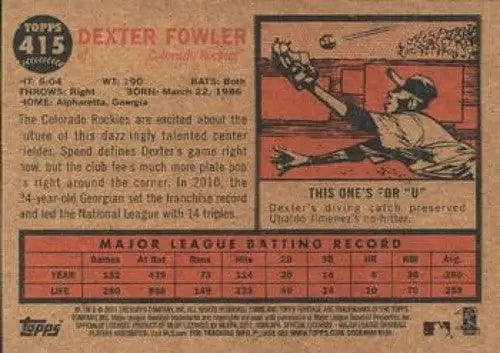 2011 Topps Heritage #415 Dexter Fowler NMMT Rockies ID:7527 - Baseball Card Single