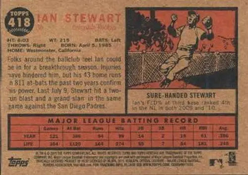 2011 Topps Heritage #418 Ian Stewart NMMT Rockies ID:7530 - Baseball Card Single