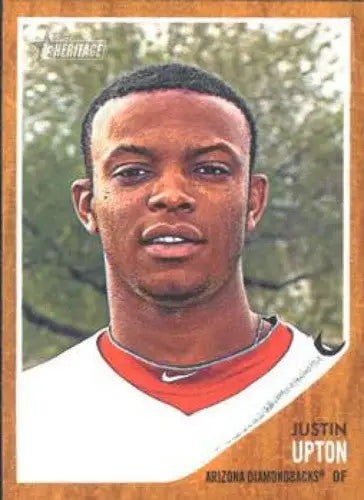 Justin Upton NMMT baseball card from Topps Heritage 2011 Diamondbacks collection