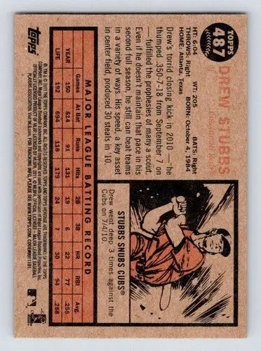 Original gloss 2011 Topps Heritage Drew Stubbs baseball card NM-MT Reds ID:63124