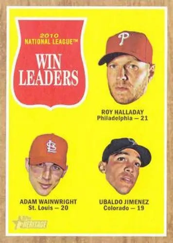 2011 Topps Heritage #58 Roy Halladay/Adam Wainwright/Ubaldo Jimenez NMMT - Baseball Card Single