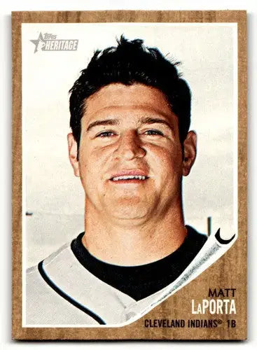 Matt LaPorta Cleveland Indians baseball card with original gloss from 2011 Topps Heritage