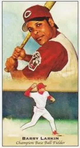 Vintage Barry Larkin baseball card from Topps Kimball Champions with original gloss