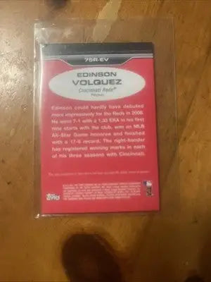 2011 Topps Lineage GU Jersey Edinson Volquez Reds - Baseball Card Single