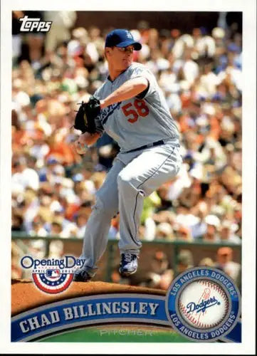 Original gloss 2011 Topps Opening Day Chad Billingsley Dodgers baseball card
