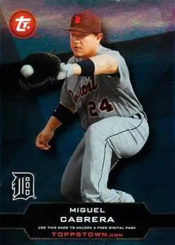 Original gloss Baseball card featuring Miguel Cabrera from 2011 Topps Town Tigers