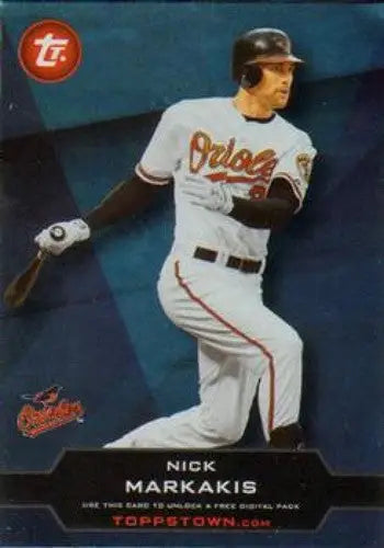 Nick Markakis 2011 Topps Town baseball card with original gloss Orioles ID8230