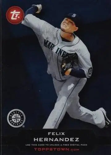 Original gloss Felix Hernandez baseball card from Topps Town 2011 Mariners series