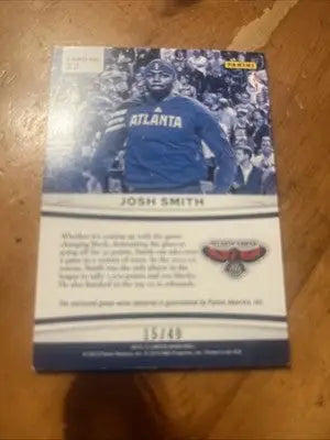 Josh Smith basketball card from 2012-13 Leaf Center Stage series with /49 serial number