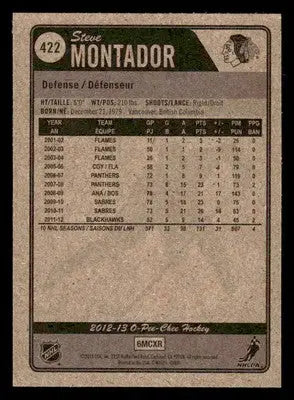 2012-13 O-Pee-Chee #422 Steve Montador