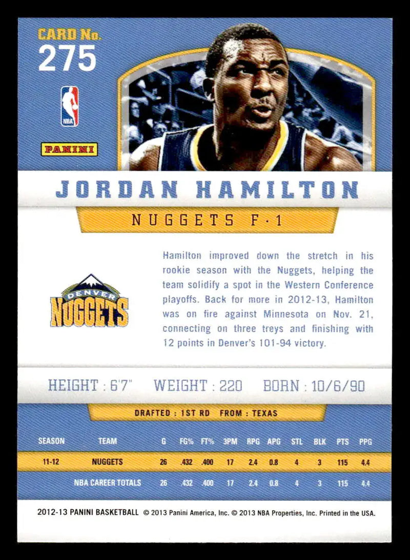 2012-13 Panini #275 Jordan Hamilton - Basketball Card Single