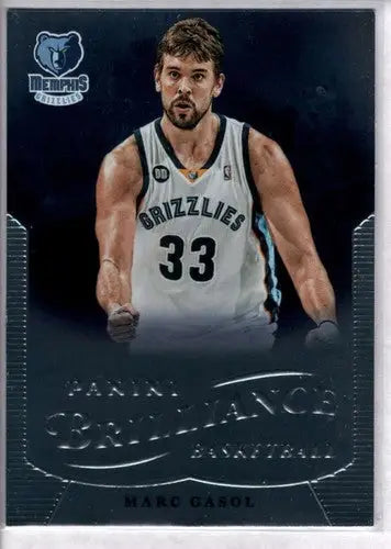 Original gloss Panini Brilliance Marc Gasol basketball card featuring 2012-13 Grizzlies