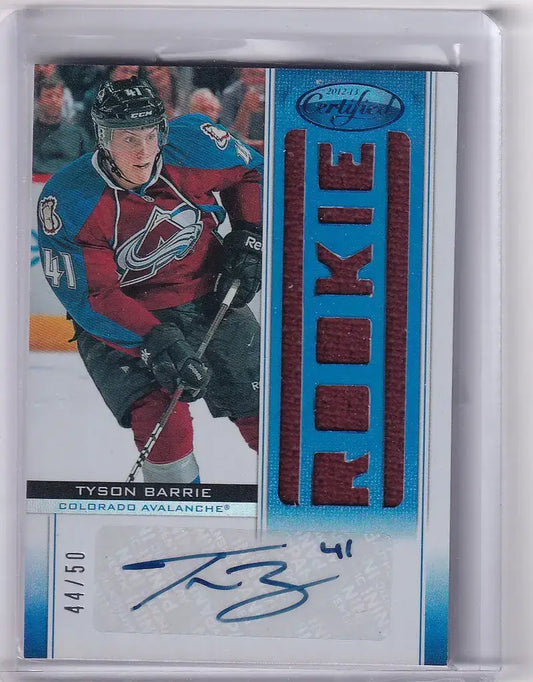 2012-13 Panini Certified Auto #180 Tyson Barrie Colorado Avalance 44/50 - Hockey Card Single