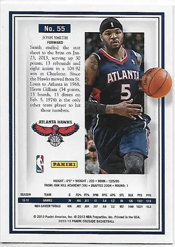 2012-13 Panini Crusade #55 Josh Smith NM-MT Hawks ID:25491 - Basketball Card Single