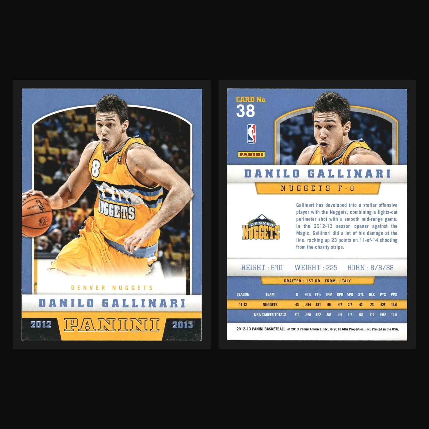2012-13 Panini Danilo Gallinari #38 Denver Nuggets