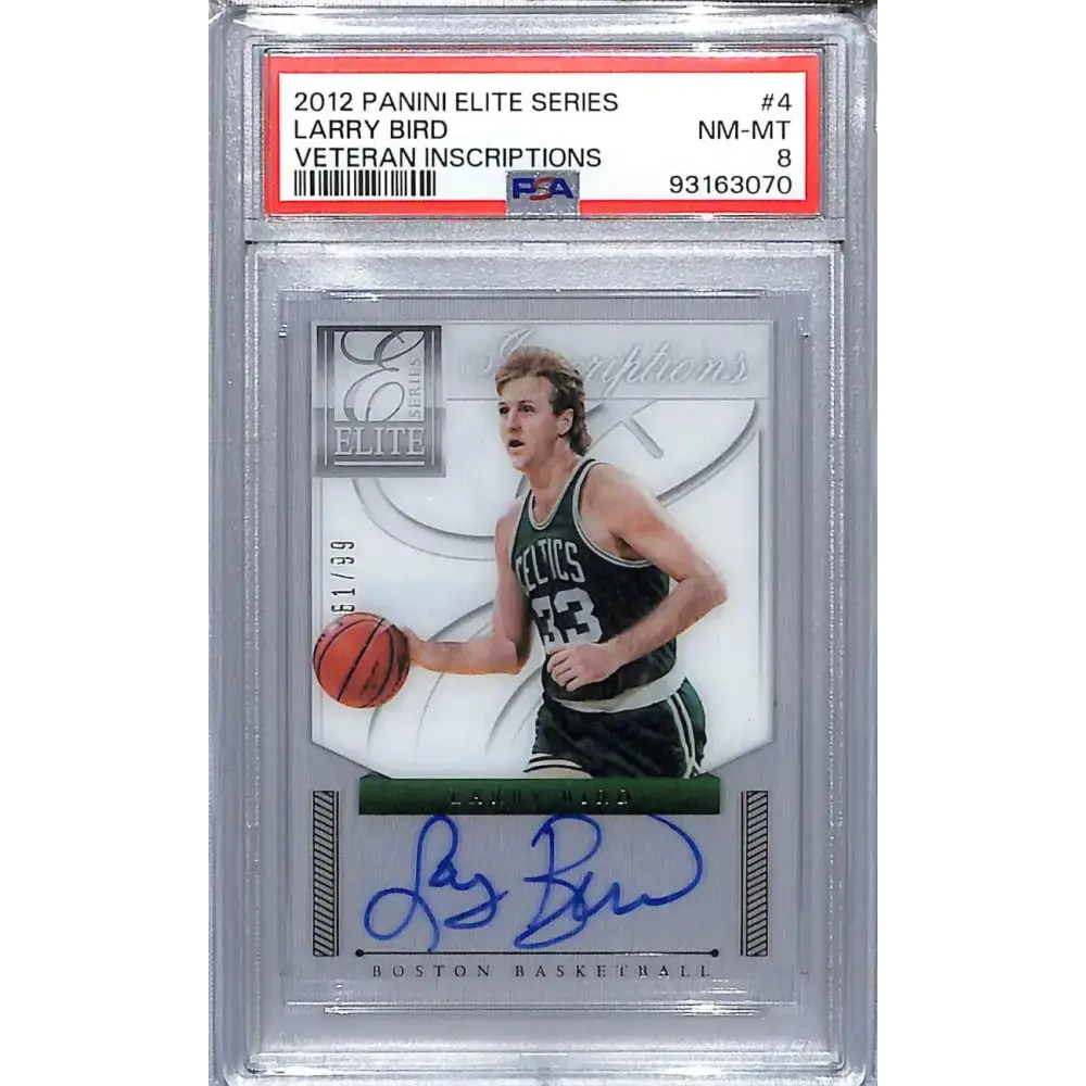 2012-13 Panini Elite Series Veteran/Retired Inscriptions #4 Larry Bird PSA 8 NM-MT Auto 61/99 Boston Celtics Basketball