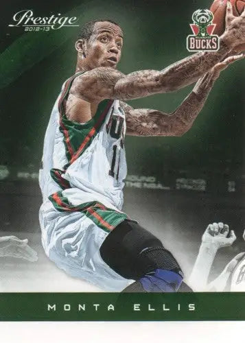 Original gloss Panini Prestige Monta Ellis basketball card from 2012-13 Bucks