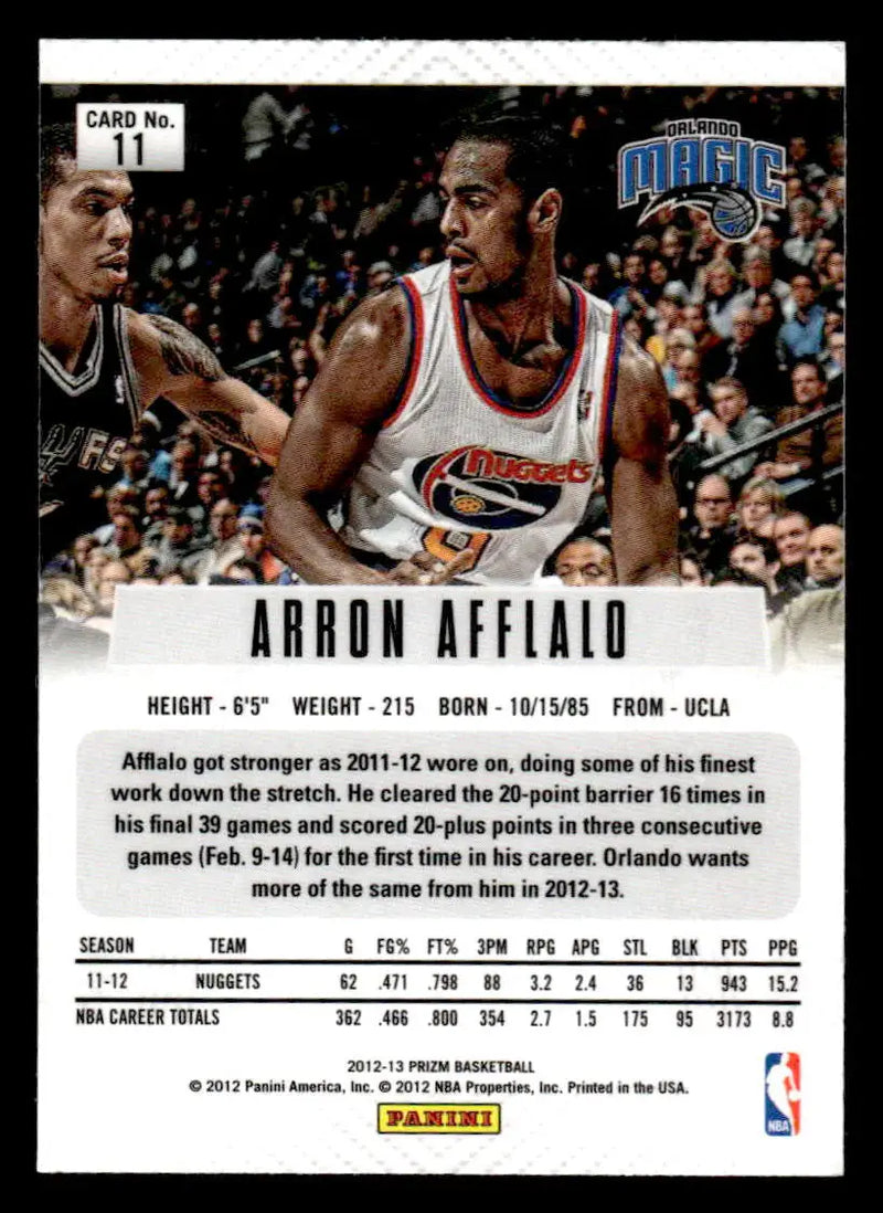 2012-13 Panini Prizm #11 Arron Afflalo - Basketball Card Single