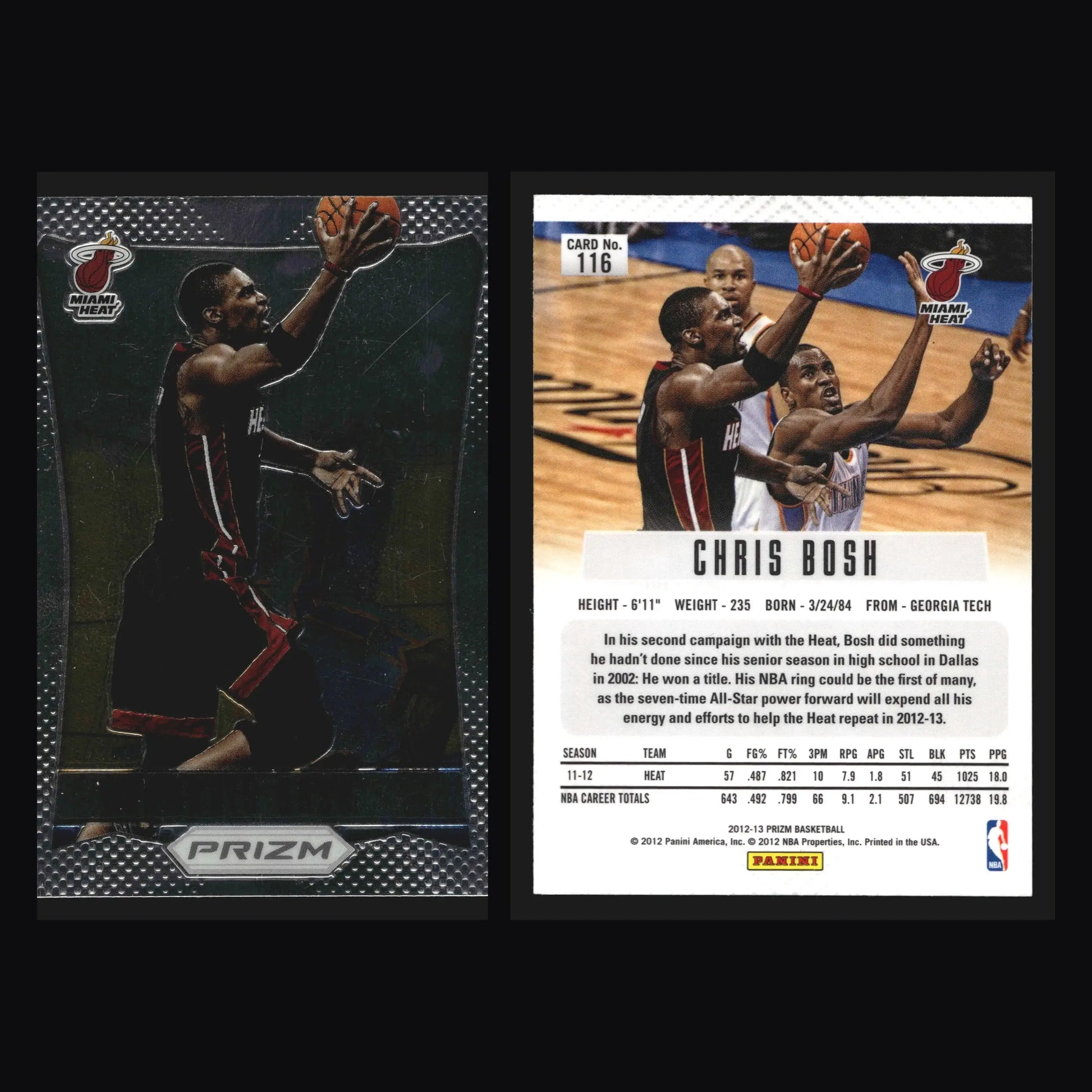 2012-13 Panini Prizm #116 Chris Bosh Miami Heat HOF