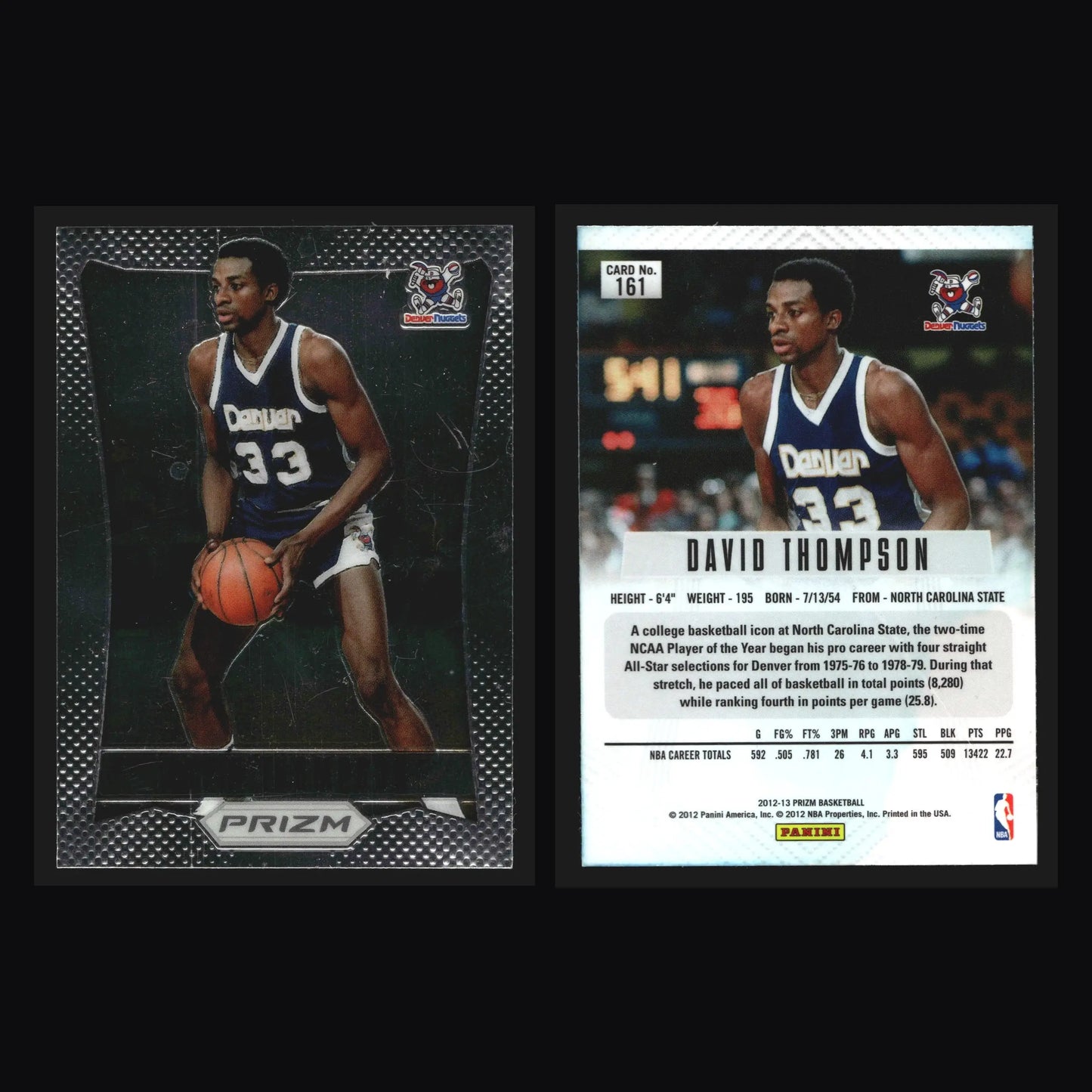2012-13 Panini Prizm #161 David Thompson Denver Nuggets HOF