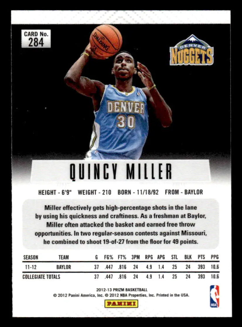 2012-13 Panini Prizm #284 Quincy Miller - Basketball Card Single