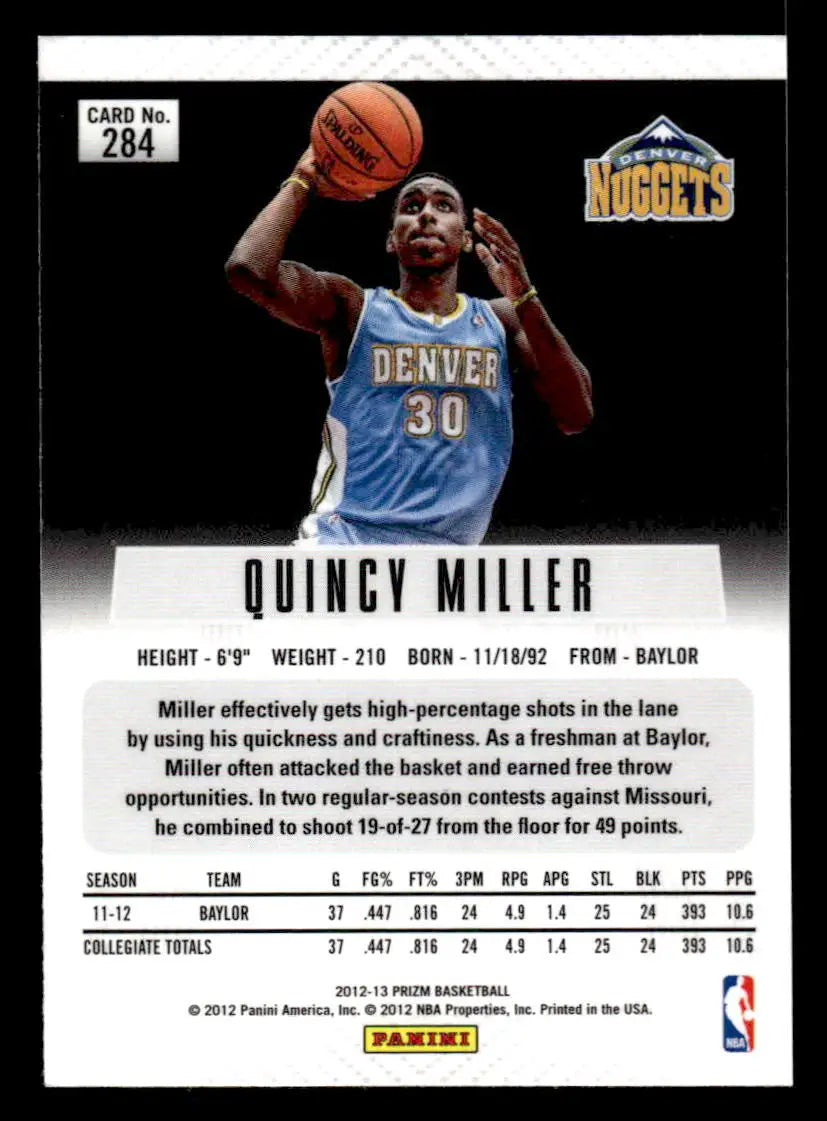 2012-13 Panini Prizm #284 Quincy Miller - Basketball Card Single