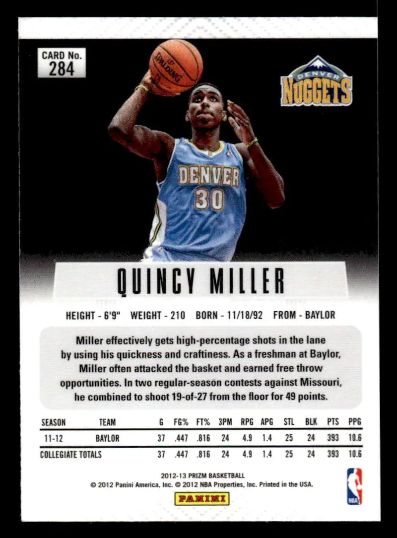 2012-13 Panini Prizm #284 Quincy Miller - Basketball Card Single