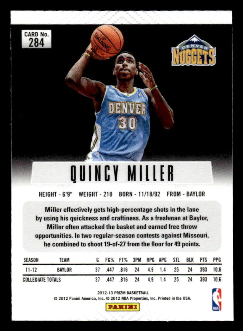 2012-13 Panini Prizm #284 Quincy Miller - Basketball Card Single