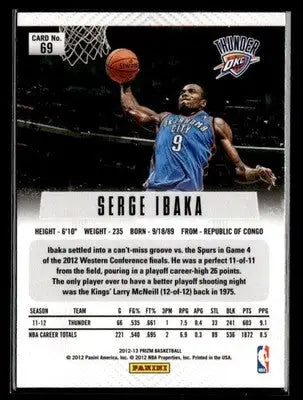 2012-13 Panini Prizm #69 Serge Ibaka - Basketball Card Single
