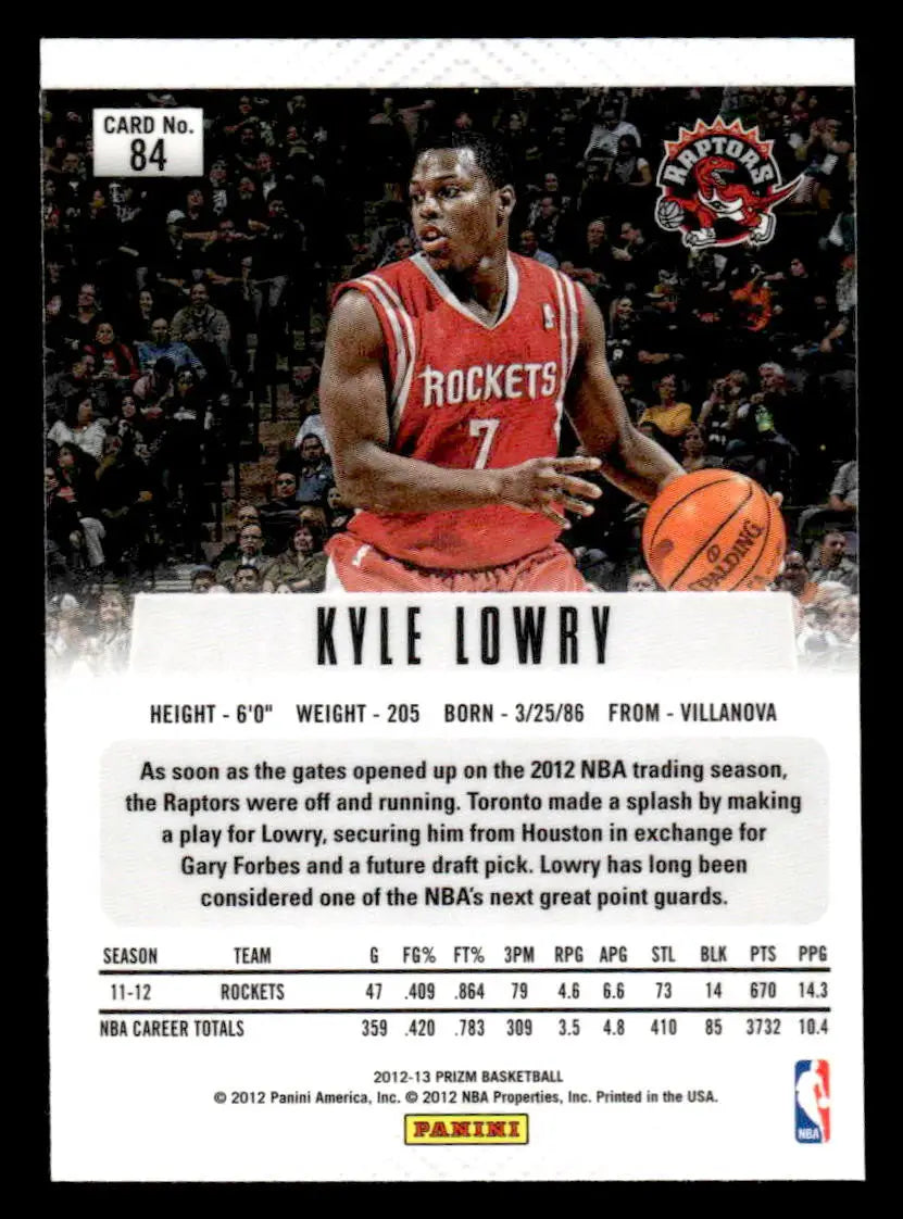 2012-13 Panini Prizm #84 Kyle Lowry - Basketball Card Single