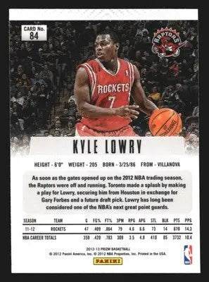 2012-13 Panini Prizm Kyle Lowry #84 Toronto Raptors 1st Year Prizm - Basketball Card Single
