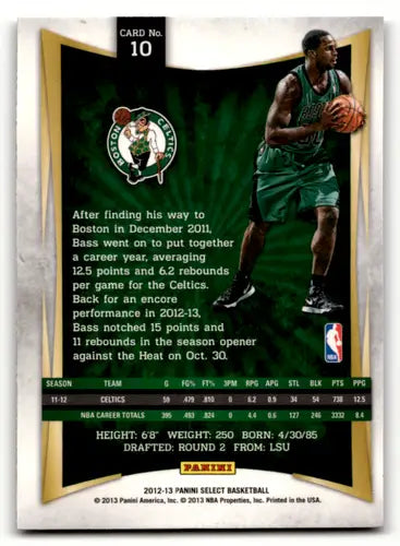 2012-13 Panini Select #10 Brandon Bass EX/NM Celtics ID:58705 - Basketball Card Single