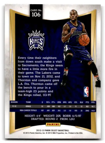 2012-13 Panini Select #106 Marcus Thornton EX/NM Sac Kings ID:67498 - Basketball Card Single