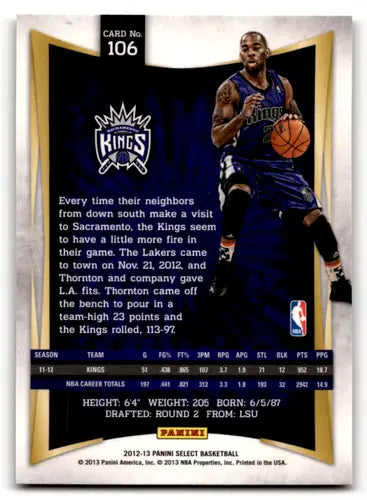 2012-13 Panini Select #106 Marcus Thornton NM Near Mint Sac Kings ID:58706 - Basketball Card Single