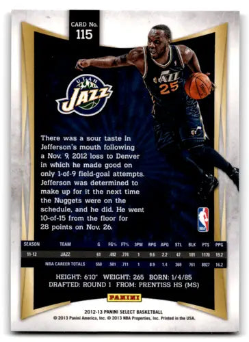 2012-13 Panini Select #115 Al Jefferson EX/NM Jazz ID:67482 - Basketball Card Single