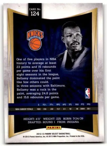 Original gloss Panini Select basketball card featuring Walt Bellamy Knicks ID 43556