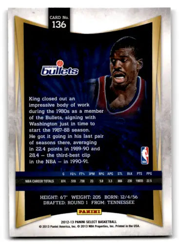 2012-13 Panini Select #136 Bernard King EX/NM Bullets ID:67490 - Basketball Card Single