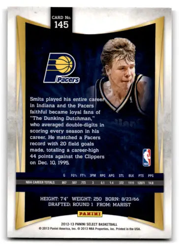 Basketball card of Rik Smits from Panini Select 2012-13 with original gloss