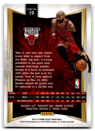2012-13 Panini Select #19 Carlos Boozer EX/NM Bulls ID:67484 - Basketball Card Single