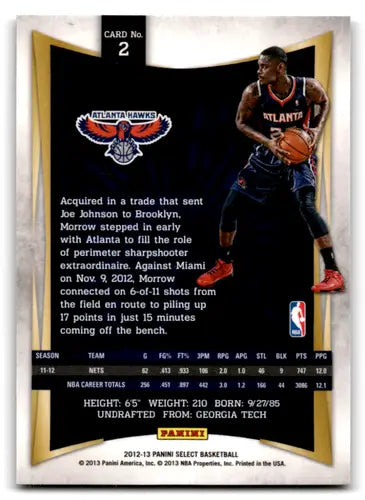 2012-13 Panini Select #2 Anthony Morrow EX/NM Hawks ID:67428 - Basketball Card Single